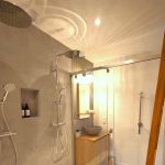Luxury double shower space in the ensuite bathroom at Numa House near Bordeaux