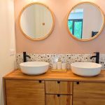 Double vanity unit in the ensuite bathroom at Numa House
